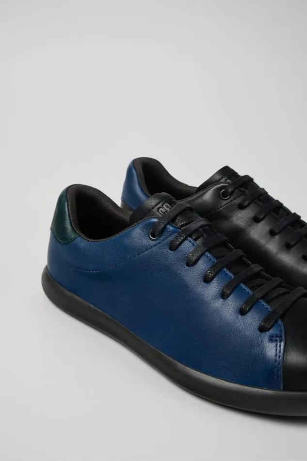 Men Camper Sneakers Twins Black And Blue Leather Sneaker