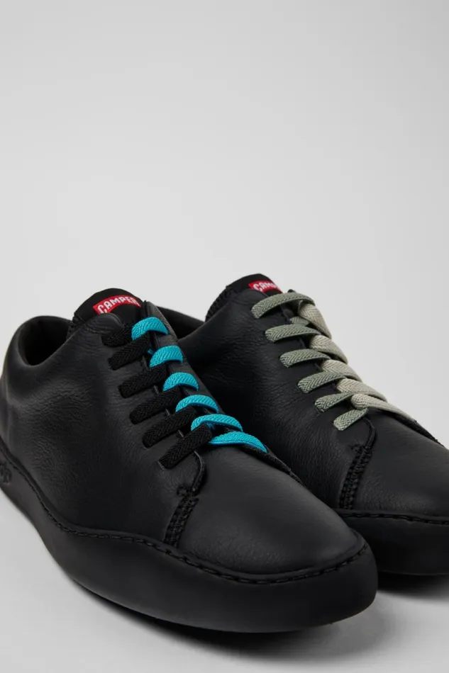 Men Camper Sneakers Twins Black Leather Sneakers