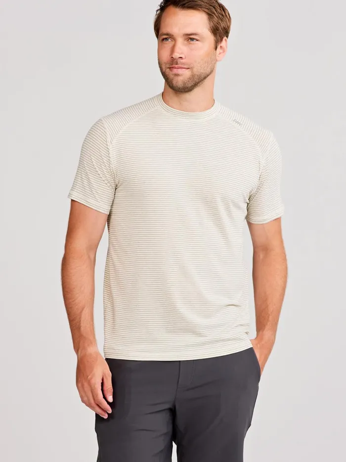 Men Carrollton Fitness TShirt 8211 Mini Stripe Tasc Performance Short Sleeve TShirts