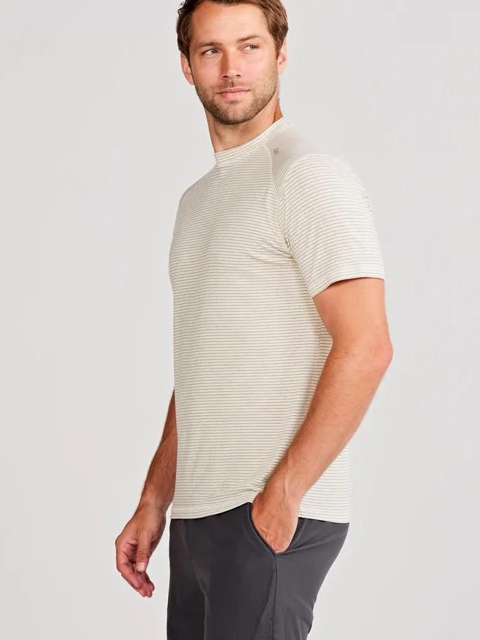 Men Carrollton Fitness TShirt 8211 Mini Stripe Tasc Performance Short Sleeve TShirts