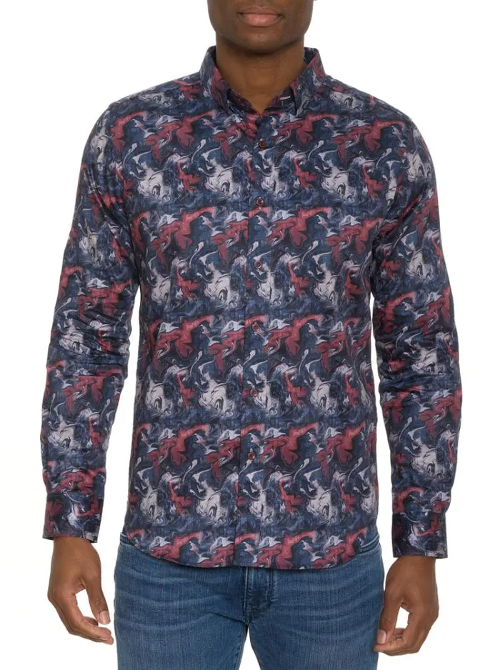 Men CASELLA LONG SLEEVE BUTTON DOWN SHIRT Multi Robert Graham Button Down Shirts