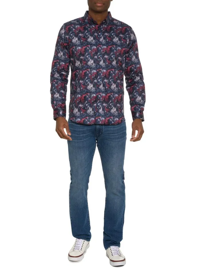 Men CASELLA LONG SLEEVE BUTTON DOWN SHIRT Multi Robert Graham Button Down Shirts