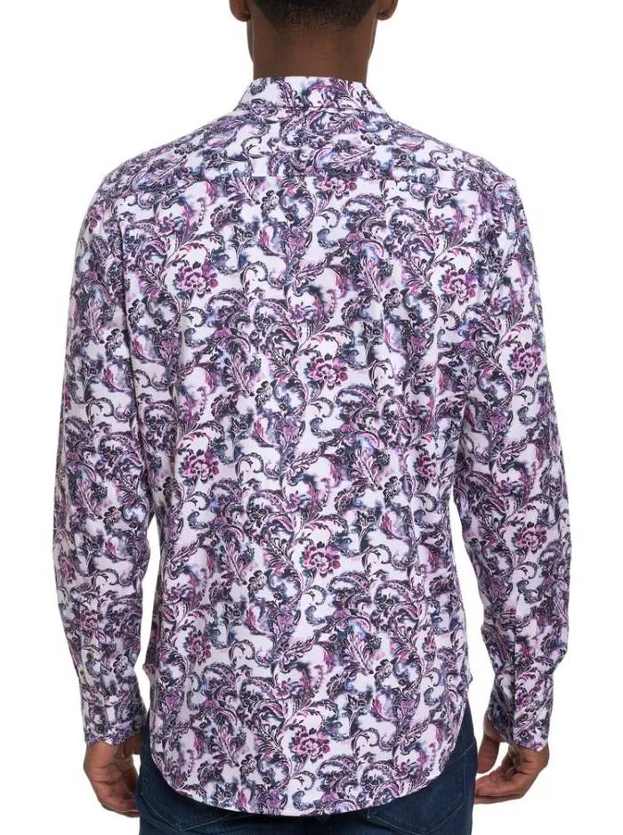 Men CICCIO LONG SLEEVE BUTTON DOWN SHIRT Wine Robert Graham Button Down Shirts