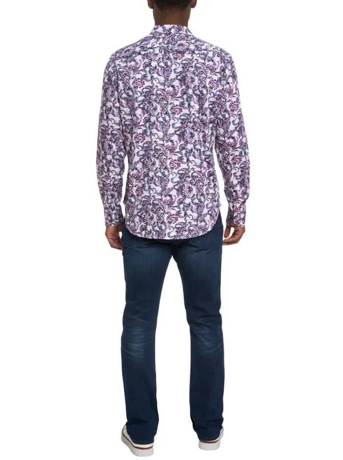 Men CICCIO LONG SLEEVE BUTTON DOWN SHIRT Wine Robert Graham Button Down Shirts