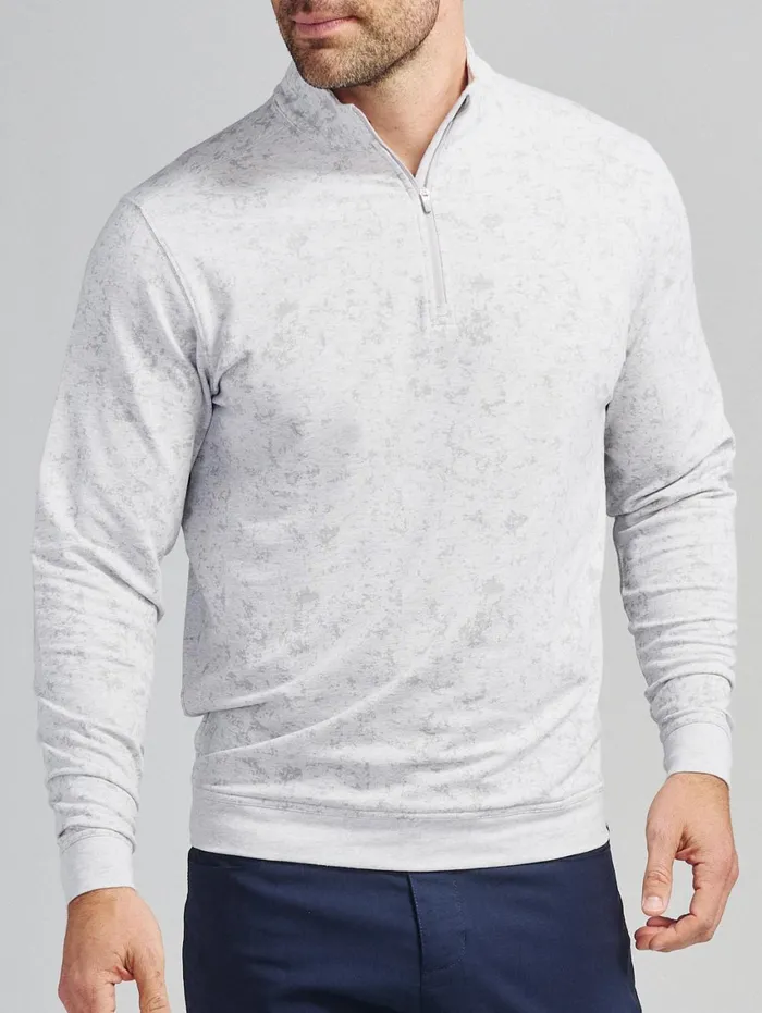 Men Cloud French Terry Print Quarter Zip Tasc Performance Quarter Zips