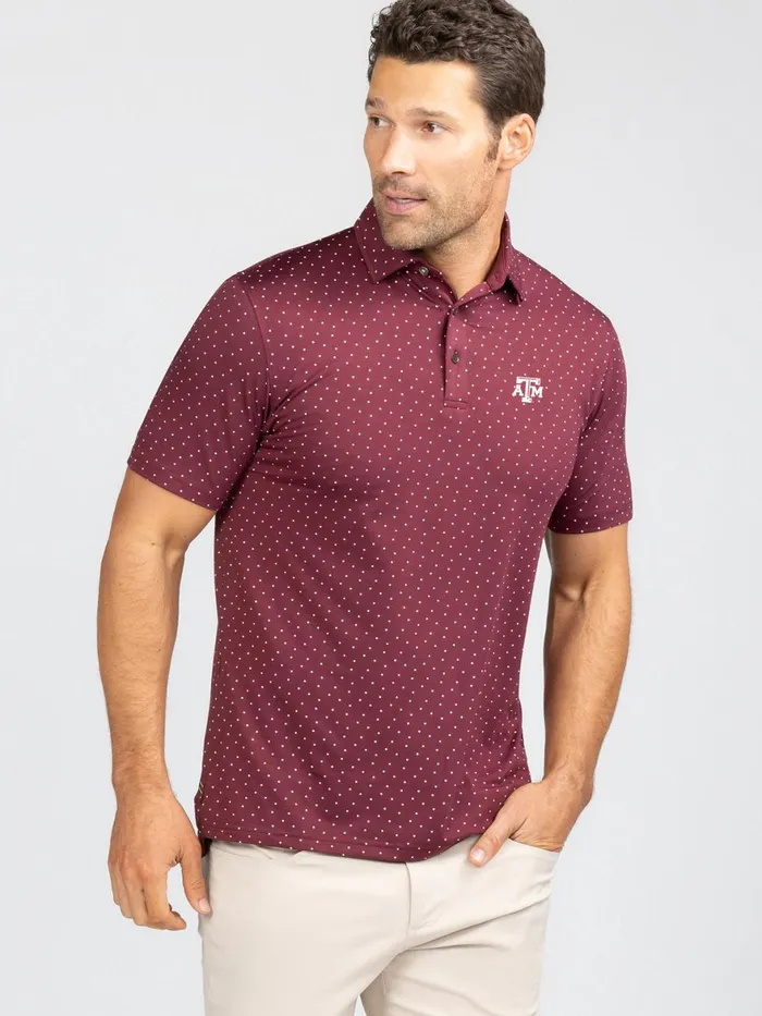 Men Cloud Polo 8211 Ace Dot 8211 Texas AandM Tasc Performance Polo Shirts