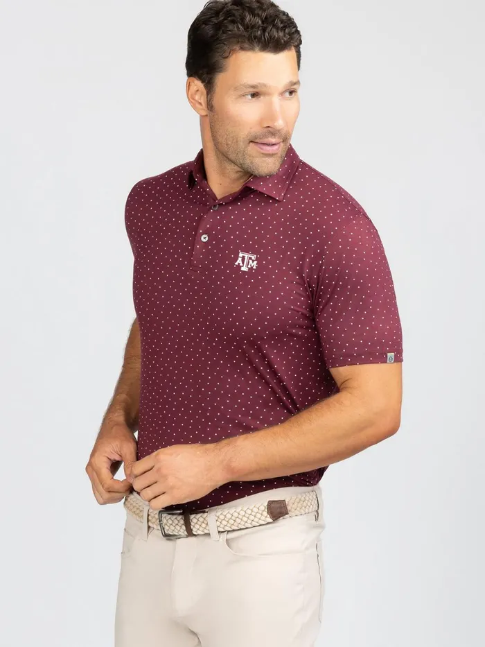 Men Cloud Polo 8211 Ace Dot 8211 Texas AandM Tasc Performance Polo Shirts