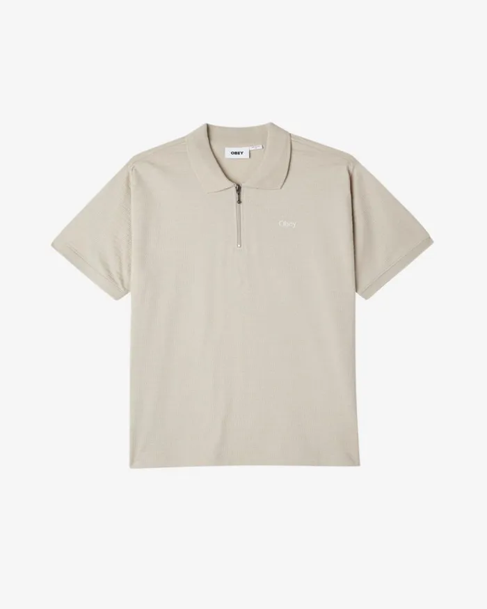 Men ESCAPE ZIP POLO Black OBEY Clothing TOPS
