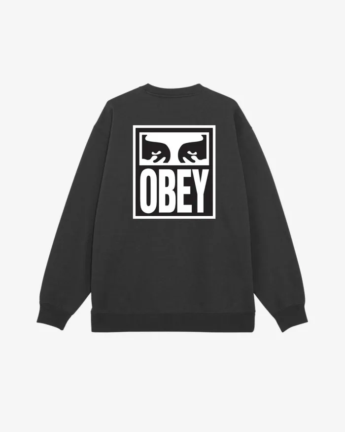 Men EYES ICON II HEAVYWEIGHT CREWNECK Dewberry OBEY Clothing SWEATSHIRTS