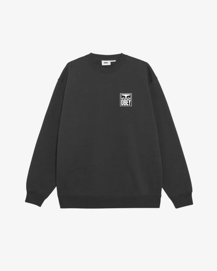 Men EYES ICON II HEAVYWEIGHT CREWNECK Dewberry OBEY Clothing SWEATSHIRTS