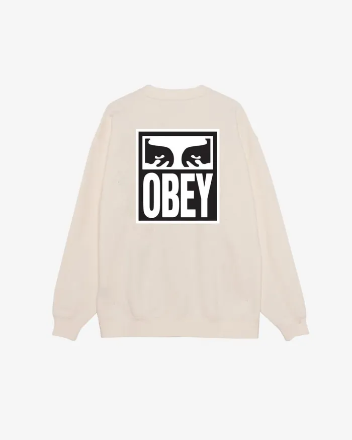 Men EYES ICON II HEAVYWEIGHT CREWNECK Dewberry OBEY Clothing SWEATSHIRTS