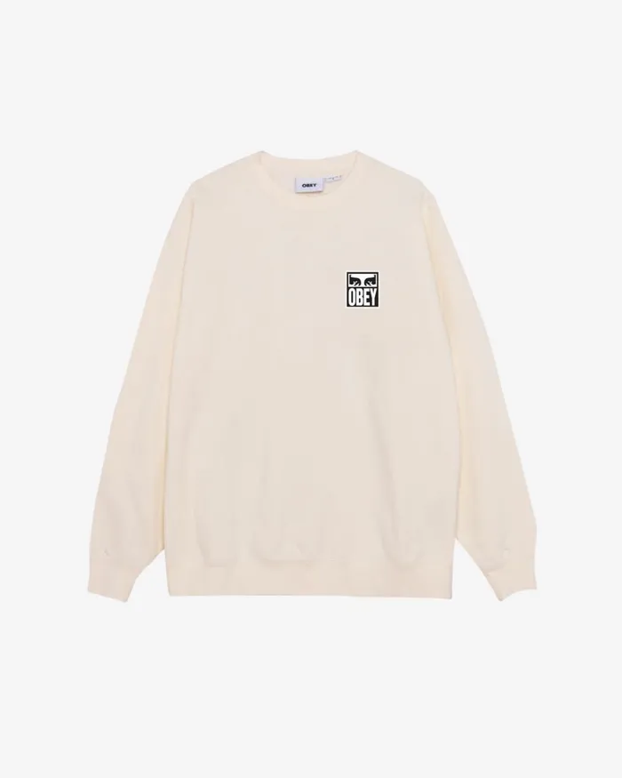 Men EYES ICON II HEAVYWEIGHT CREWNECK Dewberry OBEY Clothing SWEATSHIRTS