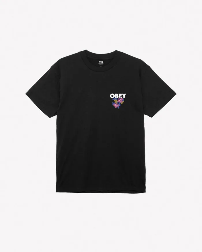 Men FLORAL GARDEN CLASSIC TSHIRT Black OBEY Clothing TSHIRTS
