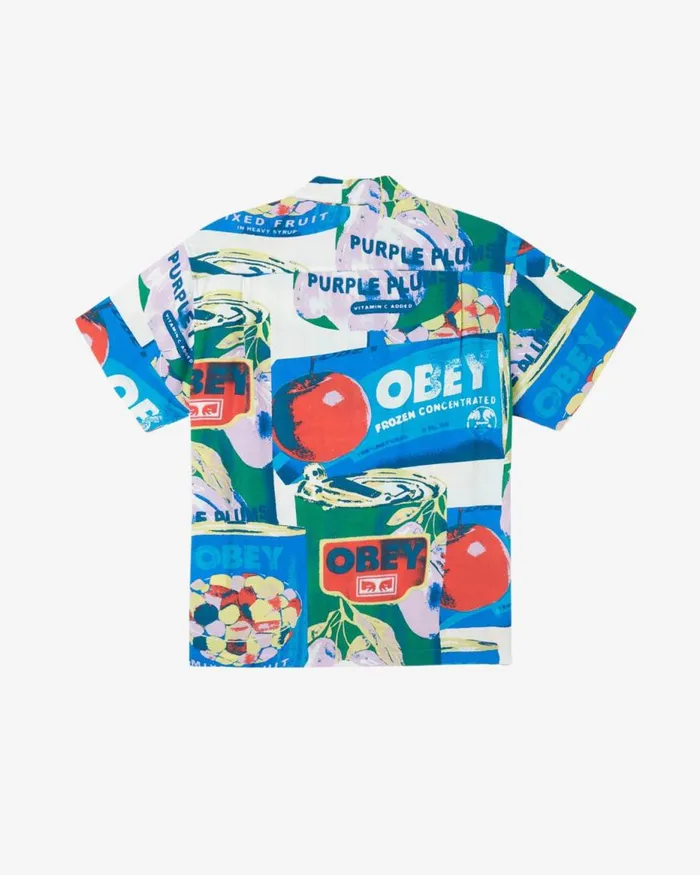Men FRUIT CANS SS SHIRT Lily White Multi OBEY Clothing TOPS