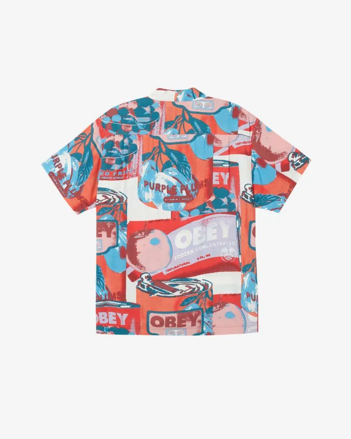Men FRUIT CANS SS SHIRT Lily White Multi OBEY Clothing TOPS