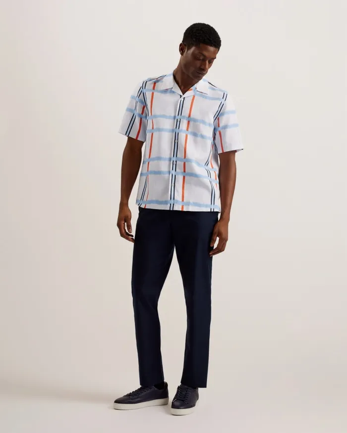 Men GARDON 8211 Relaxed Fit Multi Stripe Check Shirt White Ted Baker Shirts Men GARDON 8211 Relaxed Fit Multi Stripe Check Shirt White Ted Baker Shirts