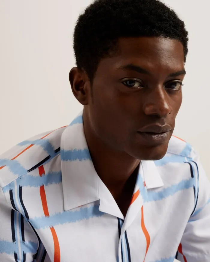 Men GARDON 8211 Relaxed Fit Multi Stripe Check Shirt White Ted Baker Shirts Men GARDON 8211 Relaxed Fit Multi Stripe Check Shirt White Ted Baker Shirts