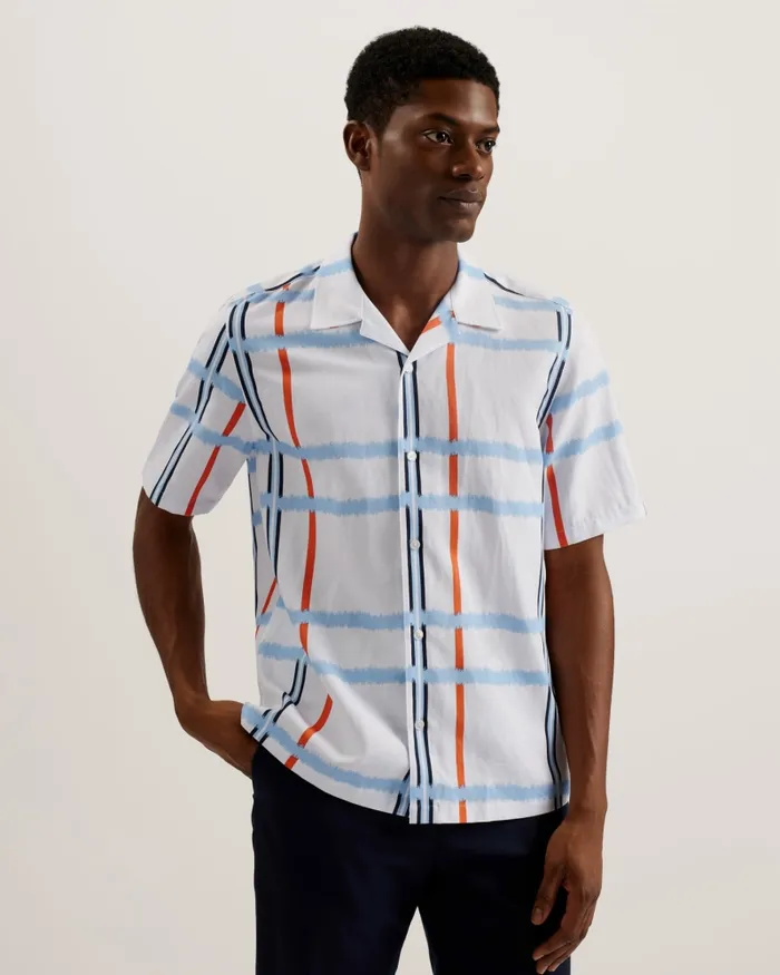 Men GARDON 8211 Relaxed Fit Multi Stripe Check Shirt White Ted Baker Shirts Men GARDON 8211 Relaxed Fit Multi Stripe Check Shirt White Ted Baker Shirts