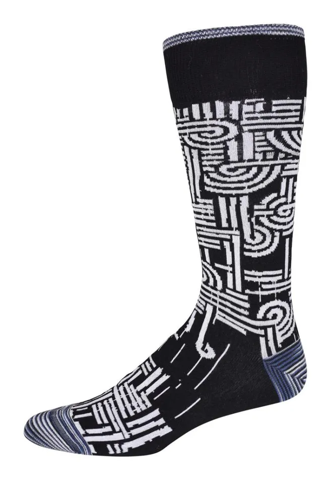 Men GRAVINO MENS KNIT SOCKS Black Robert Graham Socks