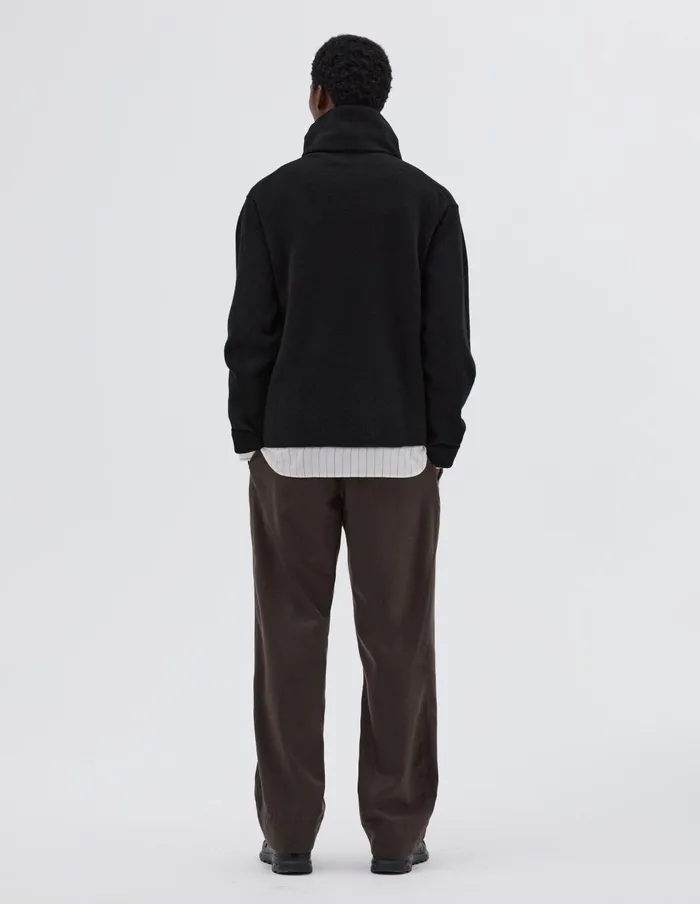 Men Half Zip Sweater Black Margaret Howell Knitwear