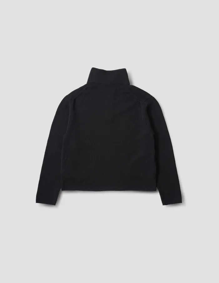 Men Half Zip Sweater Black Margaret Howell Knitwear