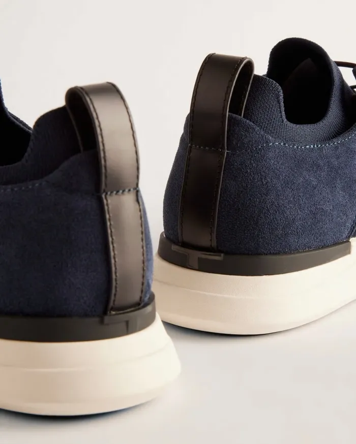 Men HALTONN 8211 Suede Wing Tip Hybrid Trainers Navy Ted Baker Trainers