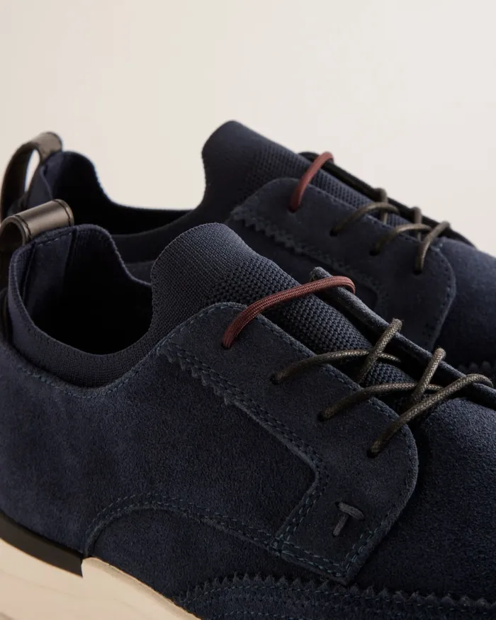 Men HALTONN 8211 Suede Wing Tip Hybrid Trainers Navy Ted Baker Trainers Men HALTONN 8211 Suede Wing Tip Hybrid Trainers Navy Ted Baker Trainers