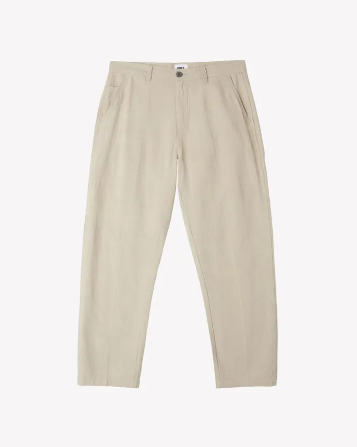 Men HARDWORK LINEN CARPENTER PANT Recon Army OBEY Clothing BOTTOMS