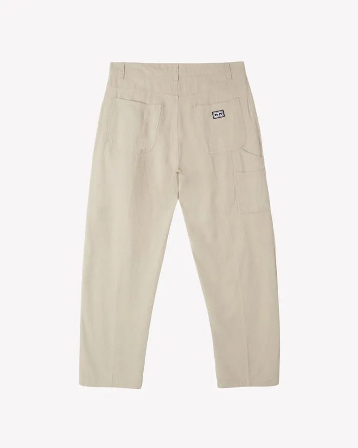 Men HARDWORK LINEN CARPENTER PANT Recon Army OBEY Clothing BOTTOMS
