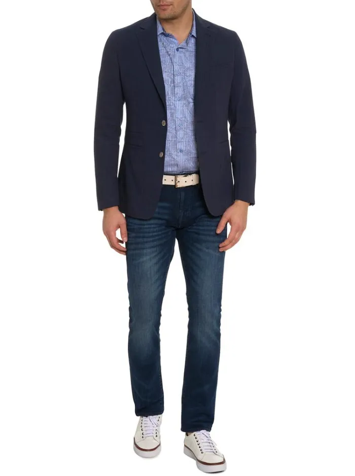 Men HARLOW SEERSUCKER BLAZER Navy Robert Graham Blazers