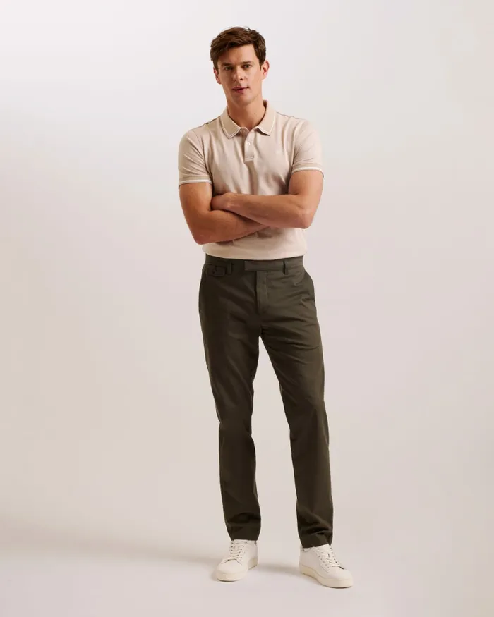 Men HELTA 8211 Stripe Detail Slim Fit Polo Shirt Taupe Ted Baker Polo Shirts Men HELTA 8211 Stripe Detail Slim Fit Polo Shirt Taupe Ted Baker Polo Shirts