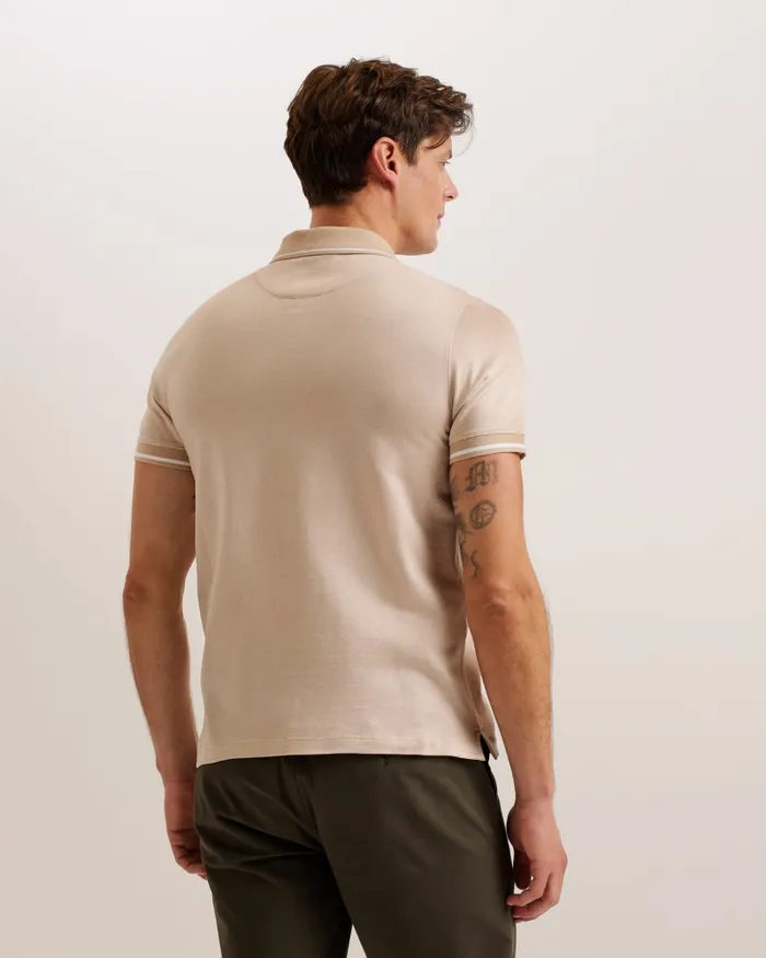 Men HELTA 8211 Stripe Detail Slim Fit Polo Shirt Taupe Ted Baker Polo Shirts Men HELTA 8211 Stripe Detail Slim Fit Polo Shirt Taupe Ted Baker Polo Shirts