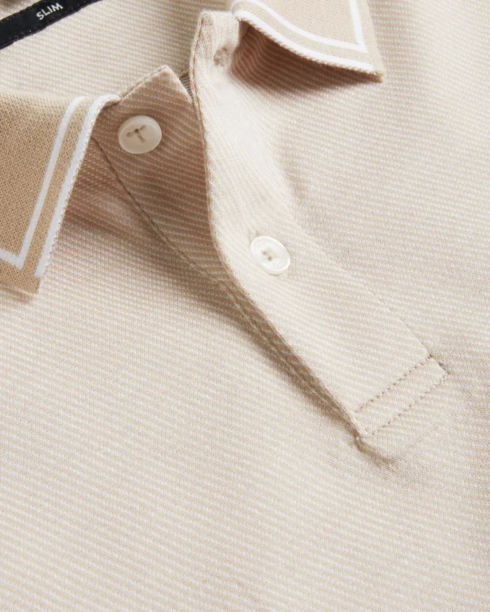 Men HELTA 8211 Stripe Detail Slim Fit Polo Shirt Taupe Ted Baker Polo Shirts Men HELTA 8211 Stripe Detail Slim Fit Polo Shirt Taupe Ted Baker Polo Shirts