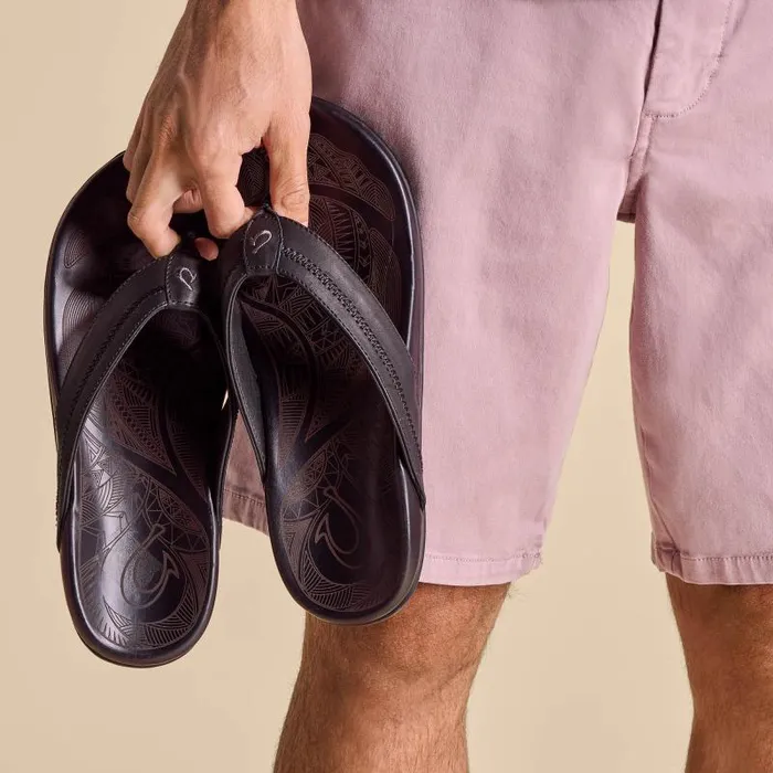Men Hiapo Mens Leather Beach Sandals Lava Rock Olukai Leather Men Hiapo Mens Leather Beach Sandals Lava Rock Olukai Leather