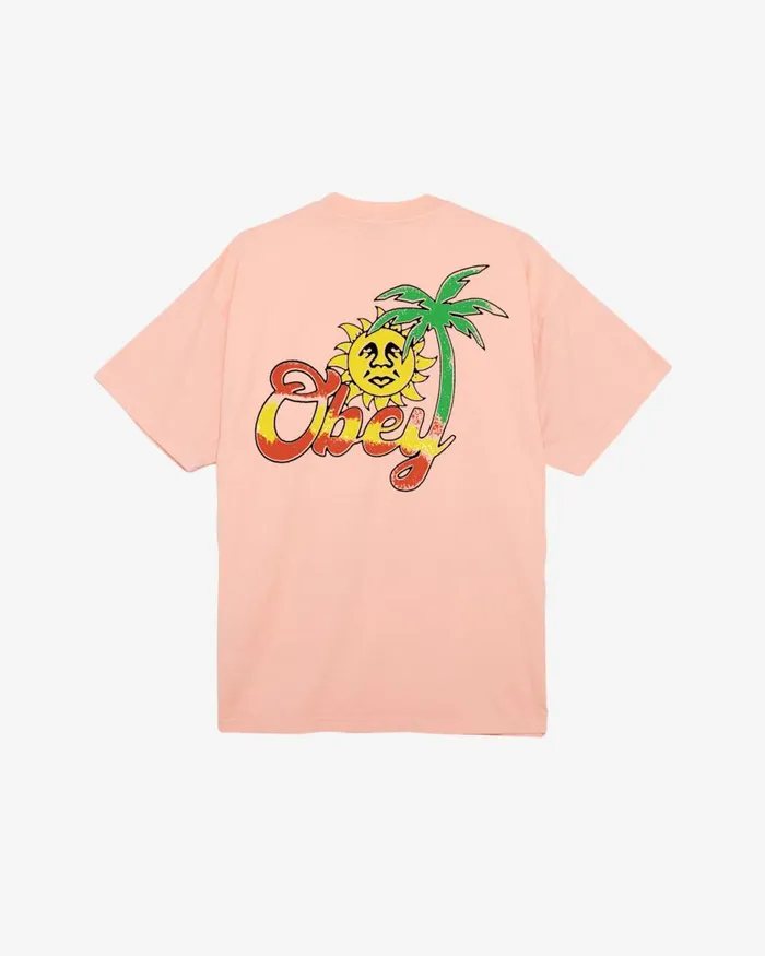Men ISLAND OF OBEY HEAVYWEIGHT TSHIRT Peach Parfait OBEY Clothing TSHIRTS