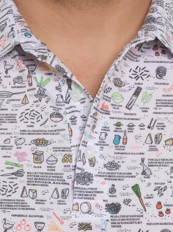Men ITALIAN PASTA PERFORMANCE POLO White Robert Graham Polos and TShirts