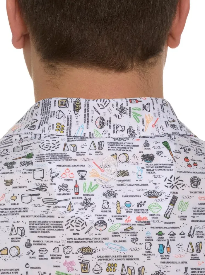 Men ITALIAN PASTA PERFORMANCE POLO White Robert Graham Polos and TShirts