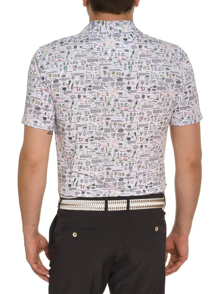 Men ITALIAN PASTA PERFORMANCE POLO White Robert Graham Polos and TShirts