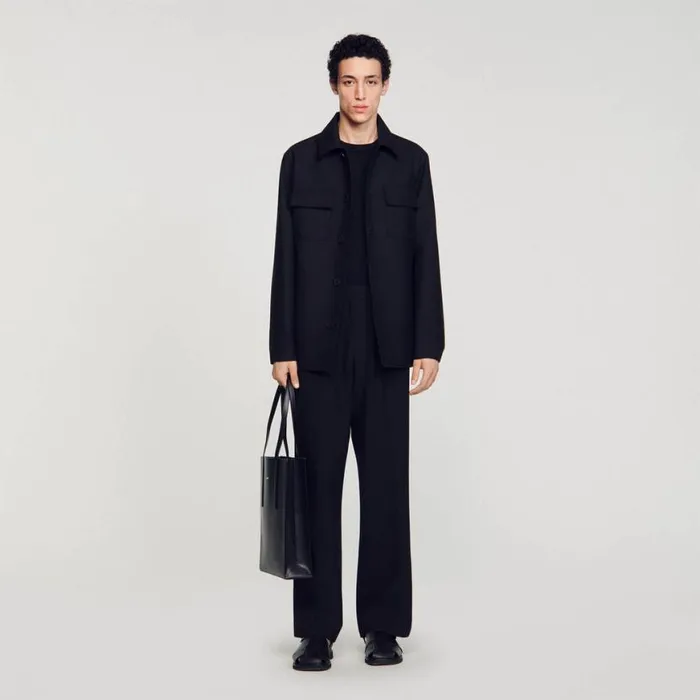 Men Jackets SANDRO Buttoned Overshirt Black