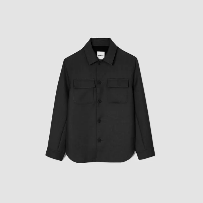 Men Jackets SANDRO Buttoned Overshirt Black