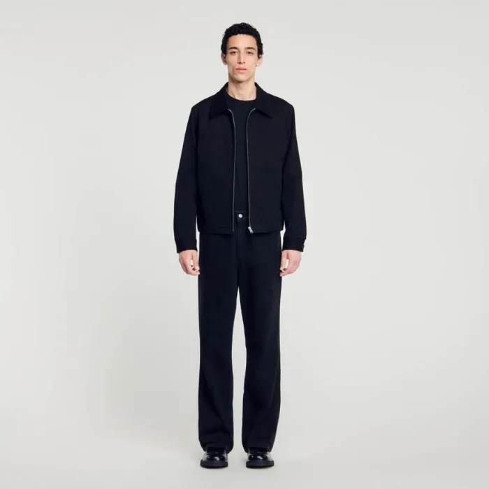 Men Jackets SANDRO Cotton Jacket Black