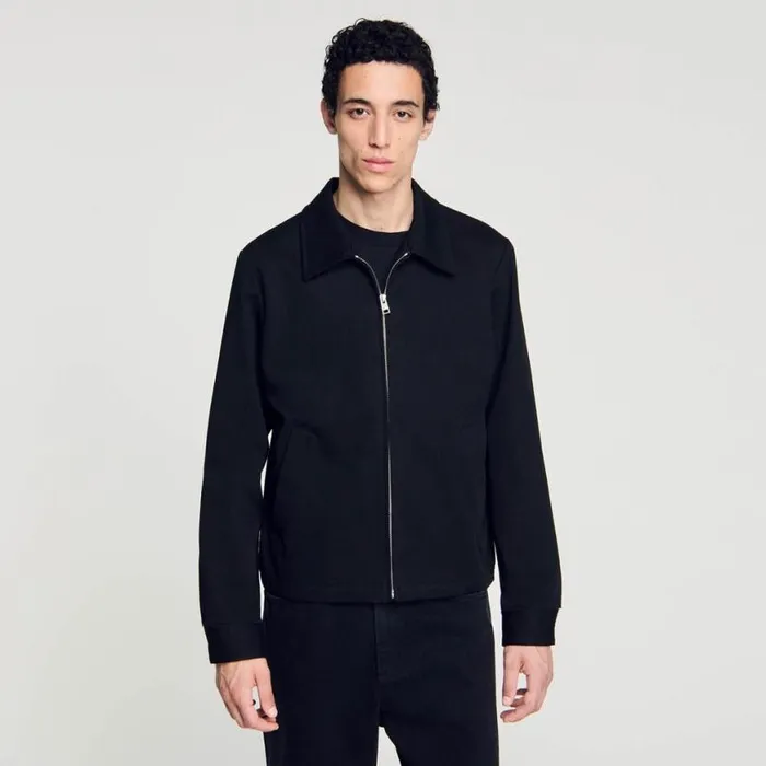Men Jackets SANDRO Cotton Jacket Black