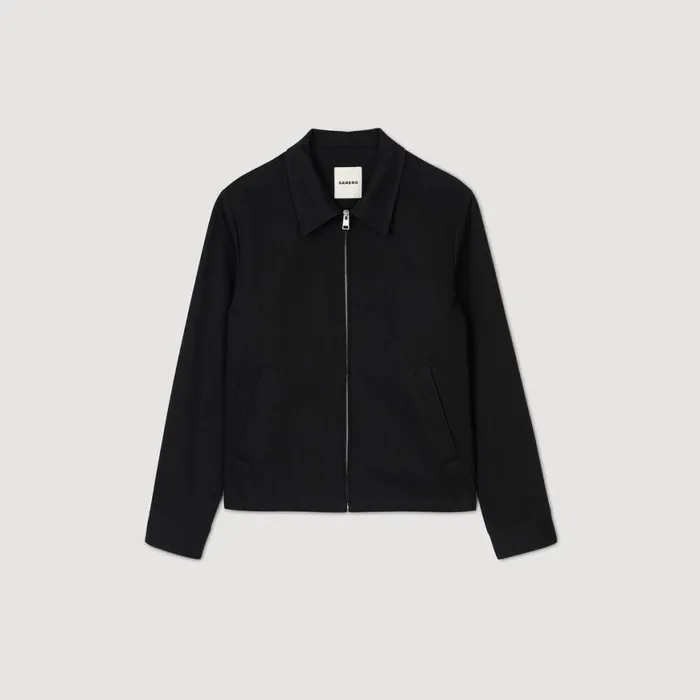 Men Jackets SANDRO Cotton Jacket Black