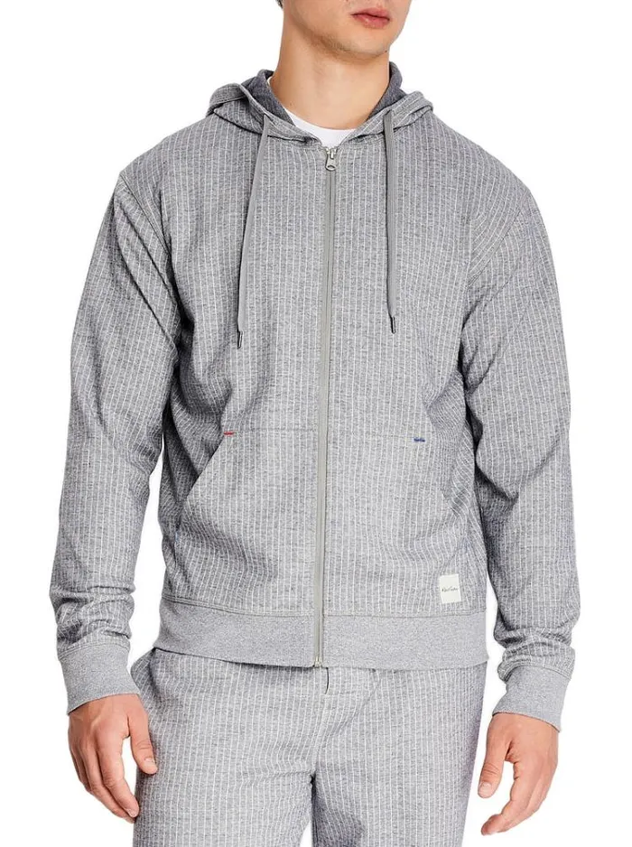 Men JACQUARD HOODIE Grey Robert Graham Sweaters and Knits