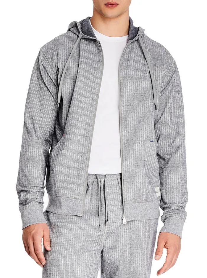 Men JACQUARD HOODIE Grey Robert Graham Sweaters and Knits