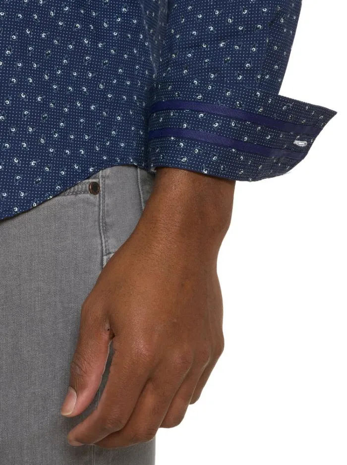Men JILANI LONG SLEEVE BUTTON DOWN SHIRT Navy Robert Graham Button Down Shirts