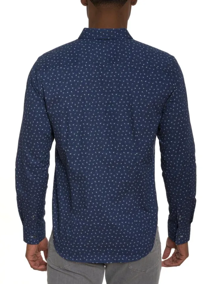 Men JILANI LONG SLEEVE BUTTON DOWN SHIRT Navy Robert Graham Button Down Shirts