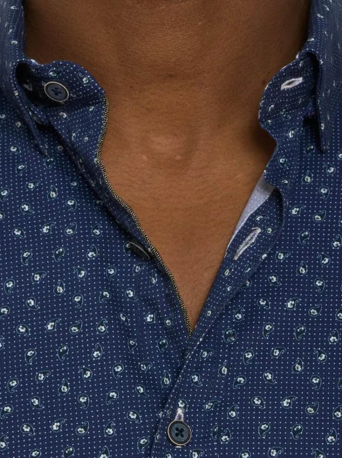 Men JILANI LONG SLEEVE BUTTON DOWN SHIRT Navy Robert Graham Button Down Shirts