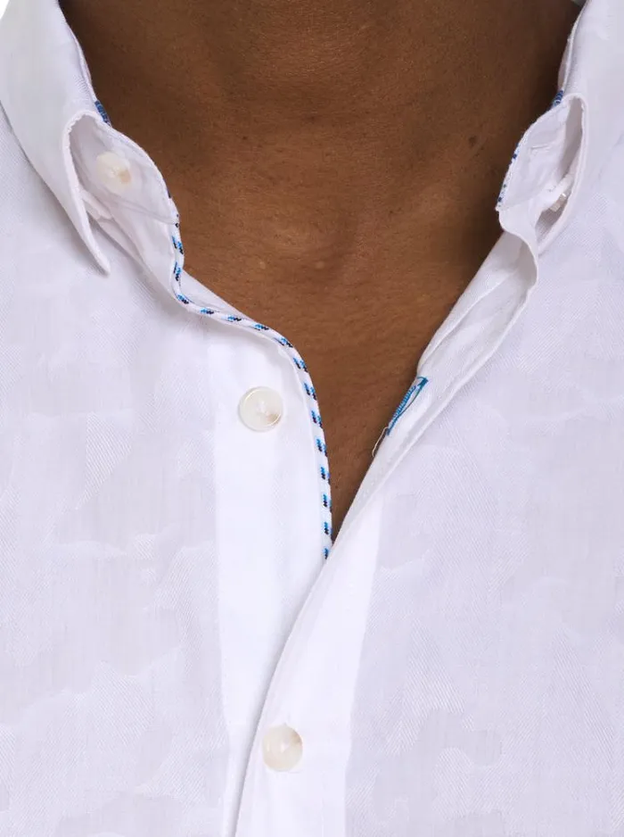 Men KAMAL LONG SLEEVE BUTTON DOWN SHIRT White Robert Graham Button Down Shirts