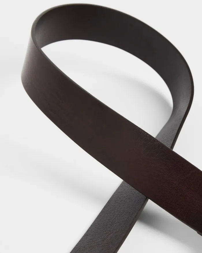 Men KEEPSAK 8211 Contrast Detail Leather Belt Chocolate Ted Baker Belts